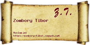 Zombory Tibor névjegykártya